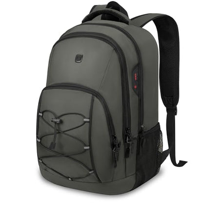 Goloni Travel Backpack, 17 Inch Laptop Backpack for Men Women, Business Backpack with Luggage Strap,Grey - color: Grey