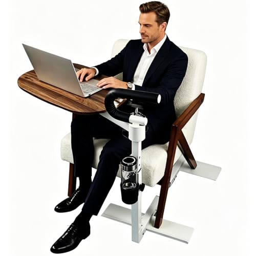 Auxiliary Standing Tray Table, 360 Degree and Height Adjustable Rotating TV and Laptop Table, Ergonomic Auxiliary Safety Standing Handle, aid Standing Independent Living - color: White, size: Armrest TV 360° Table