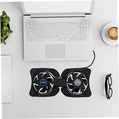 Portable Foldable Laptop Cooler with USB Fans Lightweight Notebook Cooling Pad for Laptops Black Protects from Overheating and Scratches