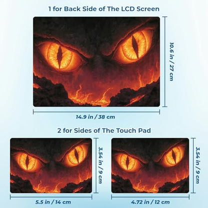 Reusable Universal Laptop Skin Sticker, Cut to Fit for 11.6–15.6 Inch Laptops, Waterproof Protective Film, No-Residue - Lava Dragon Eyes - color: Lava Dragon Eyes
