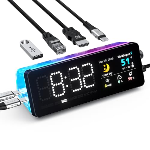 LTC Laptop Docking Station, 7-in-1 USB C Hub with Screen, Multiple Built-in Apps, Multiport Adapter with HDMI 4K@60Hz, 90W Power Delivery, USBC & USBA Data Ports, Dongle for MacBook, Dell, and More - color: Black