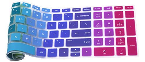 Keyboard Skin Compatible 15.6" 2018 Flagship HP Pavilion, HP Pavilion X360 15-br075nr, HP Envy x360 15m-bp 15m-bq Series, HP Pavilion 15-BS/BW 15-CC/CB/CD Series, HP Spectre x360 15-ch011dx -Rainbow - color: Rainbow