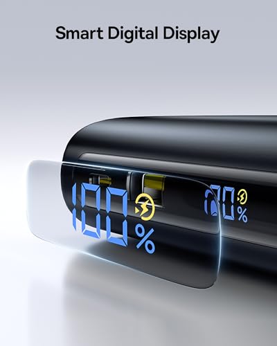 Baseus 25000mAh Power Bank, CCC Certified 145W Laptop Portable Charger with Dual Built-in USB-C Cables, PD3.1 Fast Charging Battery Pack for MacBook Pro/Air,iPhone 17/16 Series Galaxy S25/S24