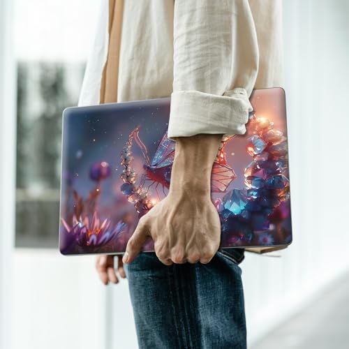 Reusable Universal Laptop Skin Sticker, Cut to Fit for 11.6–15.6 Inch Laptops, Waterproof Protective Film, No-Residue - Dream Crystal Butterfly - color: Dream Crystal Butterfly
