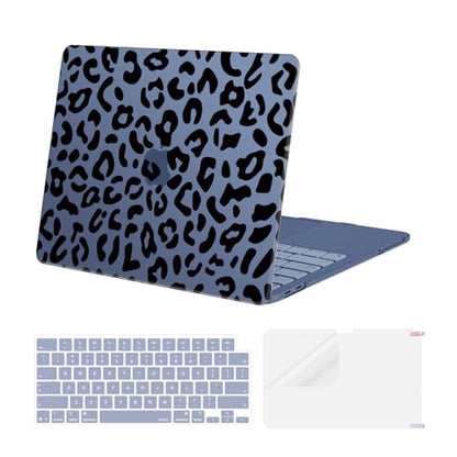 MOSISO Leopard Grain Hard Case Compatible with MacBook Neo 13 inch 2026 Release Model A3404, 3 in 1 Crack-Resistant Protective Hard Shell Case&Keyboard Cover&Screen Protector, Indigo - color: Indigo