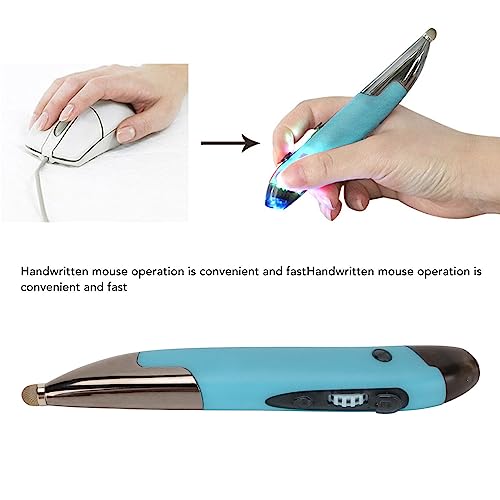 Wireless Pen Mouse, Rechargeable 2.4G Dual Mode Handwriting Stylus with Touch Head for PC Laptop iOS (Blue) - color: Blue