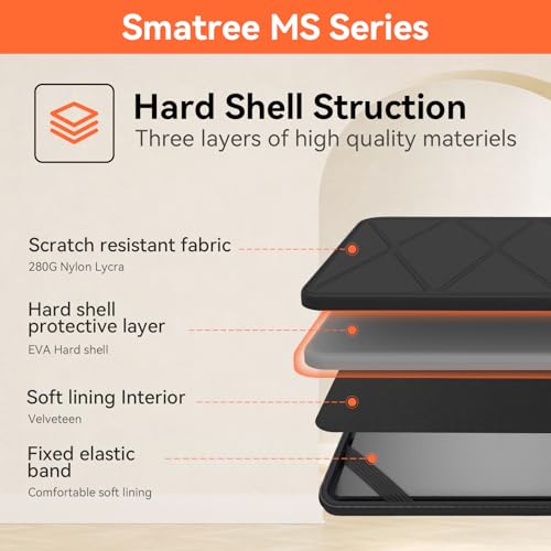 Smatree MS44T Hard Protective 13 inch Laptop Sleeve Case Compatible for ACER Spin 3 SP313-51N-50R3 2 in 1 - color: Black, size: 13 inch/MS44T/Size:31.5*23.8cm