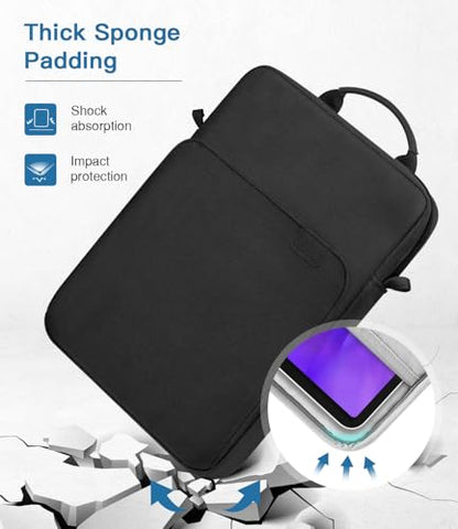 MoKo 9-11 Inch Tablet Sleeve Bag Handle Carrying Case with Shoulder Strap Fits New 11-inch iPad Pro M5/iPadAir M3, i-Pad 10 10.9, iPad 9/8/7th 10.2, i-Pad Air 5/4th 10.9, Tab S8/S9 11, Black - color: Black, size: 9-11 inch
