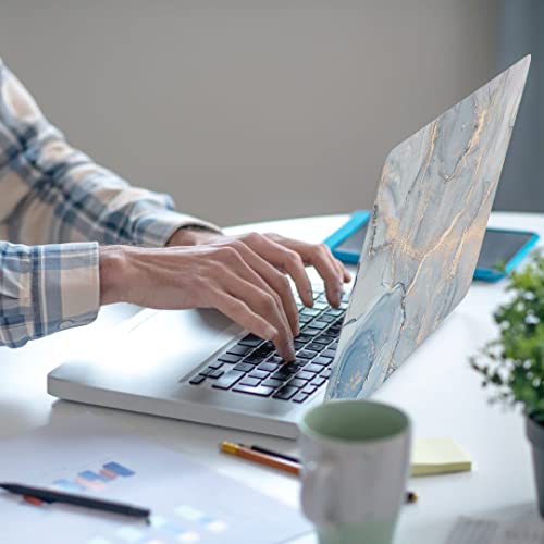 Laptop Skin Sticker Decal, 13.3" 14" 15" 15.4" 15.6 Inch Universal Vinyl Cover, Dustproof Waterproof Reusable Art Protector with Free 2 Wrist Pads, PVC Material, Marble 10 - color: Marble 10