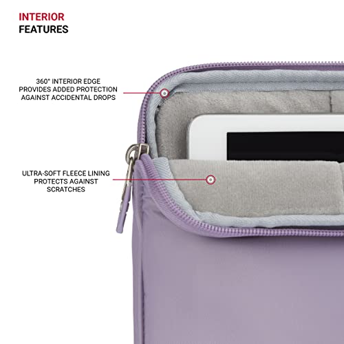 SwissGear Padded Zippered Laptop Sleeve, Micro-Twill Laptop Case with Zippered Front Compartment & Fleece Lining - color: Lilac, size: 16-Inch