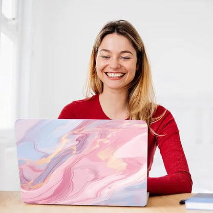 CREATCABIN Pink Marble Laptop Skin Sticker Decal Netbook Skin Sticker Notebook Art Decal 12" 13" 13.3" 14" 15" 15.4" 15.6 Inch Laptop Protector Cover Waterproof Scratchproof Removable Easy to Apply - style: Pink marble