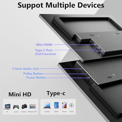 15.3 Inch Touchscreen Portable Monitor, 1920×1200 Full HD IPS 10-Point Touch External Monitor, Ultra Slim USB-C HDMI Plug & Play, Portable Monitor for Laptop PC Mac PS5 Xbox - size: 15.3inch Touch