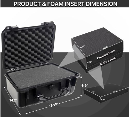 Tactical Hard Case WaterProof & Shock Proof With Custom Foam Insert - size: Large