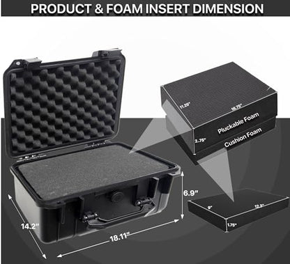 Tactical Hard Case WaterProof & Shock Proof With Custom Foam Insert - size: Large