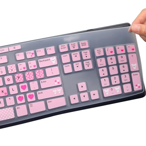 Keyboard Cover for Logitech MK295 MK275 MK270 Wireless Keyboard, Logitech K200 K260 K270 MK200 MK260 K270 K275 K295 Keyboard Skin Protector-Lovly - color: Lovly