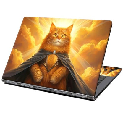Laptop Skin Sticker Decal 12" 13" 13.3" 14" 15" 15.6",Waterproof Scratch Resistant Vinyl,Reusable Easy to Apply,for MacBook HP Dell Notebooks Netbooks Laptop,2 Wrist Pads,Cute Orange Cat - color: Cute Orange Cat