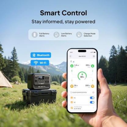 BLUETTI Elite 100 V2 Portable Power Station and Solar Cable, 1024Wh LFP Battery Backup w/ 4 1800W AC Ports (3600W Surge), 35% Smaller, Fast Charge and UPS Solar Generator for Camping, Road Trip - style: BLUETTI Elite 100 V2+Solar Charging Cable