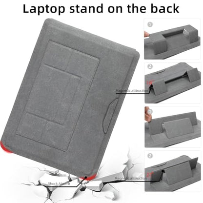 16 Inch Laptop Sleeve Case with Stand Compatible with for MacBook Pro/MacBook Air/ThinkPad X1/Dell XPS/Lenovo Yoga/HP Pavilion/ASUS Zenbook/LG Gram 15" 15.3" 15.6" Laptops Chromebooks - color: Matte Grey, size: 15-16 Inch