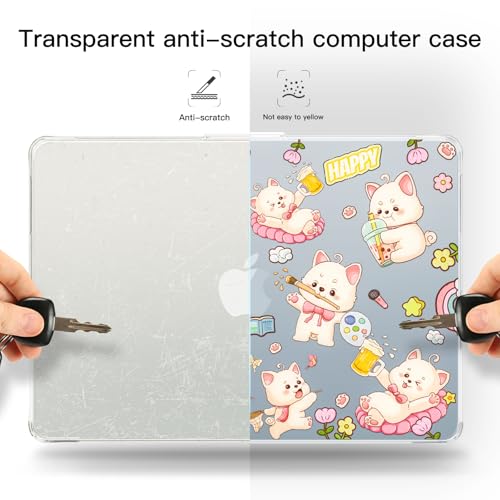 Batianda Premium Clear TPU Case for New MacBook Air 13.6" M5/M4/M3/M2 with Fun Pattern, Ultra-Slim Lightweight Protective Shell with Anti-Yellowing, Scratch Resistance & TPU Keyboard Cover, Cute Puppy - color: Cute Puppy