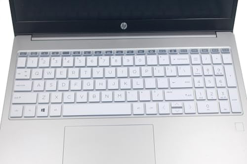 Keyboard Skin Compatible for 15.6" HP Laptop 15-fc 15-fd 15t-fd 15z-fc Series, HP Pavilion 15 15-eg/eh/er 15t-eg200/eg300 15z-eh300 Series, HP Pavilion 17z 17z-cp000 17z-ca200 17-cn 17-cp (White) - color: White