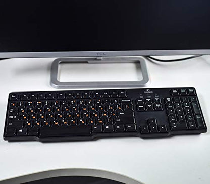 2PCS Russian Keyboard Stickers, Russian-English Keyboard Letters Replacement Sticker Orange Font with Black Background for PC Computer Laptop Notebook Desktop, Cyrillic Keyboard Alphabet Stickers - color: Russian-orange