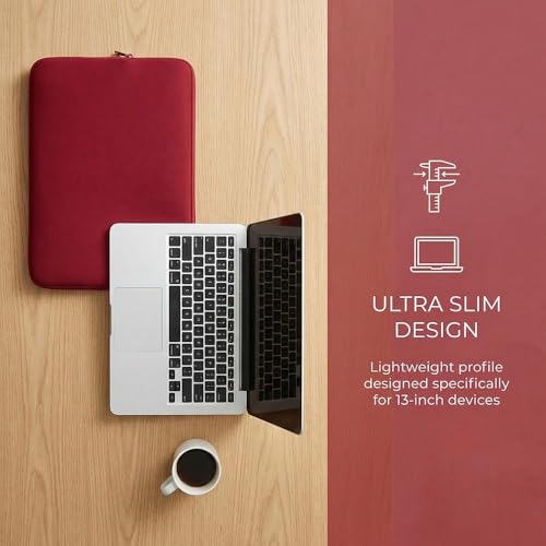 Laptop Sleeve Case 13 Inch - Foam Padded Zipper Bag for Carrying Computer Protection Bag, Slim Portable Design for 13" Ultrabook(Red) - color: Red
