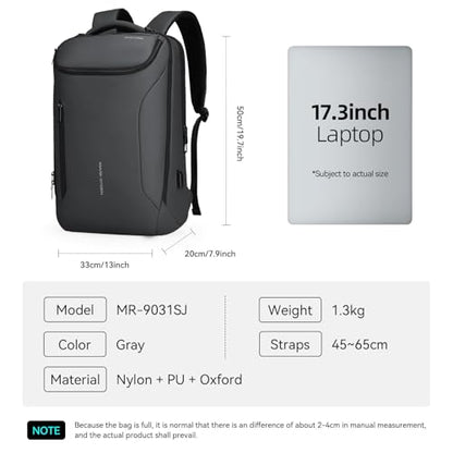 MARK RYDEN Business Backpack for Men, Waterproof High Tech Backpack with Sport Car Shape Design and USB Charging Port, Travel Laptop Backpack Fits 17.3 Inch Notebook | Waterproof Tech Backpack with USB Charging Port, Professional Work Backpack for Travel,