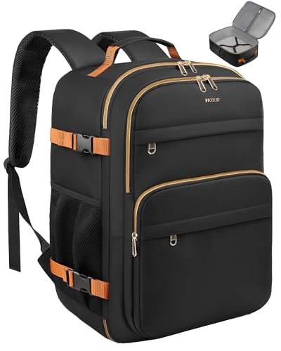 HOTOR Travel Backpack Women Flight Approved Carry on Bag | 15.6inch Laptop Computer Bag Flight Approved Personal Item Travel Bag for Work, Business, College - color: Black, size: 13.0" x 8.3" x 18.5"