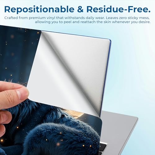 Reusable Universal Laptop Skin Sticker, Cut to Fit for 11.6–15.6 Inch Laptops, Waterproof Protective Film, No-Residue - Lunar Wolves - color: Lunar Wolves