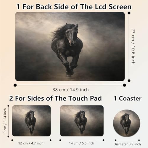 Laptop Skin Sticker Decal 15.6 Inch,12 13 13.3 14 15 15.6 in Laptop Netbook Skins for Notebook,Art Decal Removable Waterproof Scratch Resistant,Universal Vinyl Cover,Black Horse Cool - color: Black Horse Cool