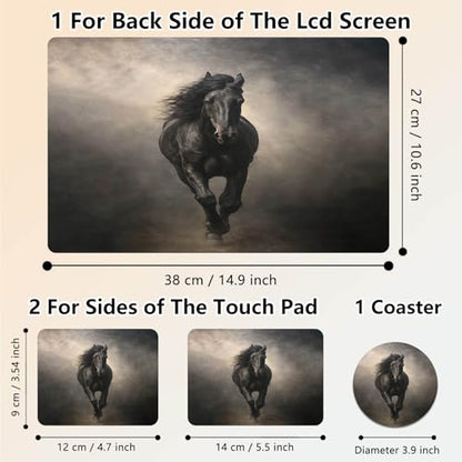 Laptop Skin Sticker Decal 15.6 Inch,12 13 13.3 14 15 15.6 in Laptop Netbook Skins for Notebook,Art Decal Removable Waterproof Scratch Resistant,Universal Vinyl Cover,Black Horse Cool - color: Black Horse Cool