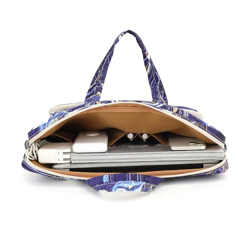 Laptop Shoulder Bag15.6inch women men Waterproof 16inch Computer Bags Women Business Office Work Bag Briefcase 14 inch case - color: Blue Marble