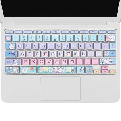 Silicone Keyboard Cover for HP Chromebook 11 x360, Chromebook 11 G2/G3/G4/G5/G6 EE/G7 EE, HP Chromebook 14-ca 14-ak 14-X Series, HP Chromebook 14 G2 G3 G4, Cute Bunny - color: Cute Bunny