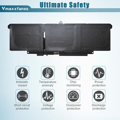 57Wh 66DWX Laptop Battery Replacement for Dell Latitude 7640 7650 7340 7350 7440 7450 Series Notebook WW8N8 00HYH8 0HYH8 086D0Y 86D0Y 0CTJJ6 11.4V 4878mAh - size: 10.02*3.14*0.24 inch 66DWX