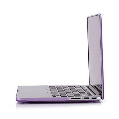 RUBAN Case for MacBook Pro 13 inch 2015 2014 2013 2012 (A1502 & A1425 Models), Plastic Hard Shell Case & Keyboard Cover for Old Version MacBook Pro Retina 13 Inch, Purple - color: Purple