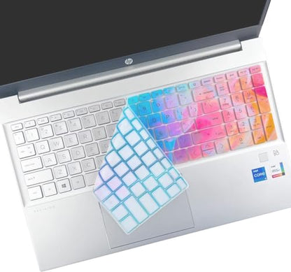 Colorful Keyboard Cover for HP Pavilion & HP 17.3" Laptop 17t 17z 17-cn 17-cp Series 17z-cp200/cp300 17t-cn300 17t-cn000/cn200 17-cp3005dx 17-cp3055cl 17-cn2083dx 17-cn3003dx 17-cn4153cl 17-cn4065cl - color: Colorful(Regular Letters)
