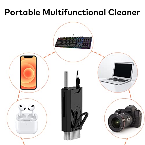 8 in 1 Electronic Cleaning kit - Keyboard Cleaner, Keyboard Cleaning Kit, Laptop Cleaner, Laptop Cleaning Kit, Electronic Cleaner Kit for Laptop/Phone(Give Away a Flannel Cloth) Black
