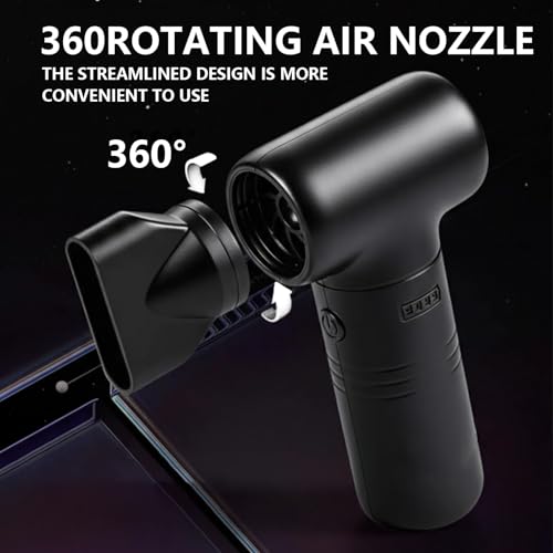 Compressed Air Duster-A Handy Super Power Electric Air Duster with Brushless Motor for Lower Noise and 3-Gear Adjustable Blower, Dust Blower for Computer, Keyboard, House, Outdoor and Car