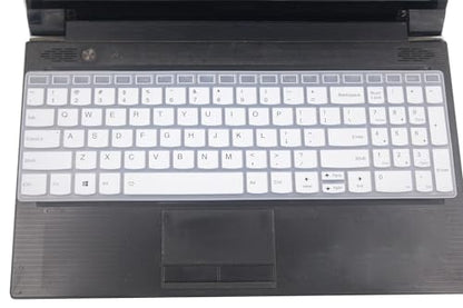 Silicone Keyboard Skin Cover Compatible with Lenovo Yoga 7i 15.6" 16", IdeaPad 3 3i 15.6 17.3, IdeaPad 5 5i 15.6 17.3, IdeaPad Flex 5 15.6, Yoga Slim 7 15, IdeaPad Slim 7 15.6 (White) - color: White