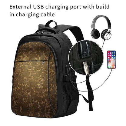 Travel Laptop Backpack Business Backpack for Men Women Large Texture Travel Backpack with USB Charging Port