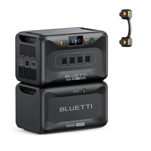 BLUETTI Apex 300 Portable Power Station & B500K Expansion Battery 7884.8Wh | Power Station LFP Backup with 6 3840W AC Outlets (7680W Surge), 120V/240V Dual Voltage Output, for Home, RV and Emergencies - style: BLUETTI Apex 300+B500K