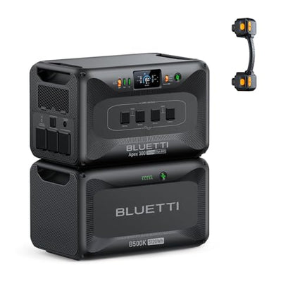BLUETTI Apex 300 Portable Power Station & B500K Expansion Battery 7884.8Wh | Power Station LFP Backup with 6 3840W AC Outlets (7680W Surge), 120V/240V Dual Voltage Output, for Home, RV and Emergencies - style: BLUETTI Apex 300+B500K