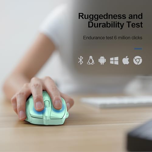 TECKNET Wireless Mouse (2.4G & BT5.0/3.0) Silent 4800 DPI Computer USB A & Bluetooth Mouse 6 Buttons, Wide Compatibility - Green - color: Green