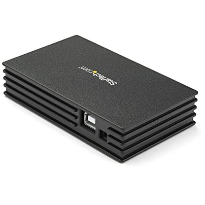 StarTech 4-Port USB 2.0 Hub, Bus or Externally Powered, TAA (ST4202USB) | Compact black, 480Mbps, USB Powered or included power adapter, Portable Mac PC laptop, USB 1.1 backward compatible
