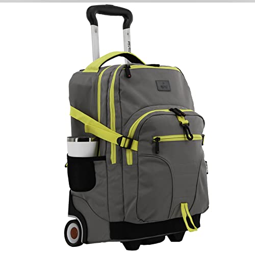 J World Lunar Rolling Backpack. Laptop Bag With Wheels. Wheeled Carry-On Travel Luggage, Grey, 19.5 x 13 x 8 Inches - color: Grey