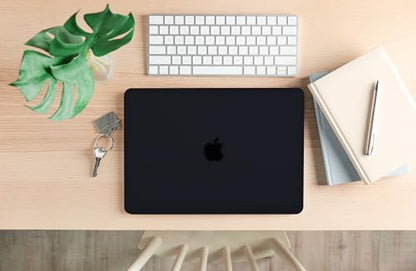 Case for MacBook Air 13 inch A1466 A1369 2010-2017 Release, 5 in 1 Plastic Hard Shell&Keyboard Cover&Screen Protector&Webcam Cover, Crystal Black - color: Black
