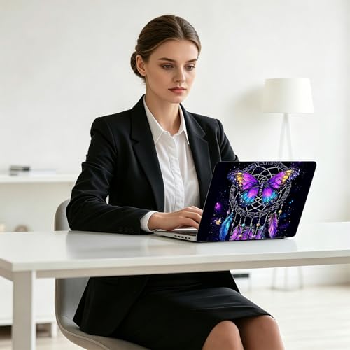 Universal Laptop Skin Decal, 3-Piece Vinyl Protector for 12 13 14 15.6" Notebook, Waterproof Anti-Scratch, Easy Trim & Bubble-Free Finish, Butterfly with Wings is Flying - color: Butterfly with Wings is Flying