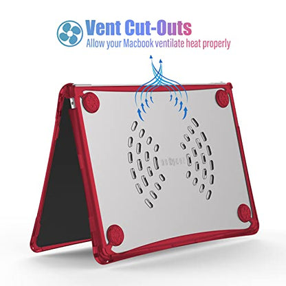 IBENZER Hexpact Protective MacBook Air 13 inch Case M5 2026 M4 2025 M3 M2 2024-2022 A3449 A3240 A3113 A2681, Heavy Duty Case & KeyboardCover & ScreenFilm, Wine Red, HPE-KK-WR+2 - color: Wine Red