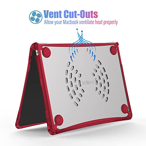 IBENZER Hexpact Protective MacBook Air 13 inch Case M5 2026 M4 2025 M3 M2 2024-2022 A3449 A3240 A3113 A2681, Heavy Duty Case & KeyboardCover & ScreenFilm, Wine Red, HPE-KK-WR+2 - color: Wine Red