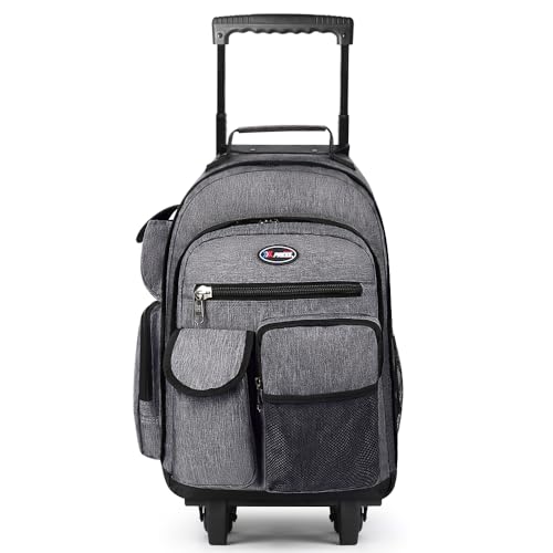 20" 2-in-1,Wheeled Travel Luggage Bag w/Telescopic Handle | Rolling Travel Luggage w/2 Wheels,Trolley Suitcase,Spacious Storage Design,2560-20''-Grey - color: JH-2560-Grey-20
